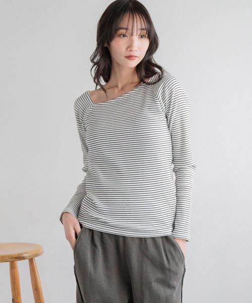 LOWRYS FARM（ローリーズファーム）の「リブタイトＬＳ 252821（Tシャツ/カットソー・レディース・その他/ブラック/グリーン/アイボリー・FREE）」の8枚目の写真