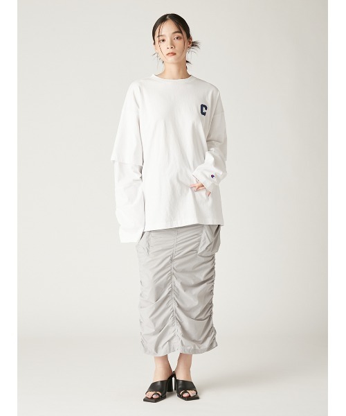 【Champion】シャーリングストレートスカート　Mサイズ セール】【Champion】シャーリングストレートスカート（スカート