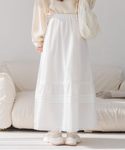 flower（フラワー）の「コットンタックスカート（スカート・レディース・ホワイト・FREE）」の12枚目の写真