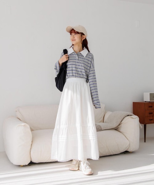 flower（フラワー）の「コットンタックスカート（スカート・レディース・ホワイト・FREE）」の20枚目の写真