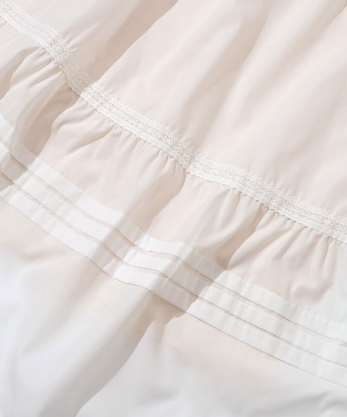 flower（フラワー）の「コットンタックスカート（スカート・レディース・ホワイト・FREE）」の5枚目の写真