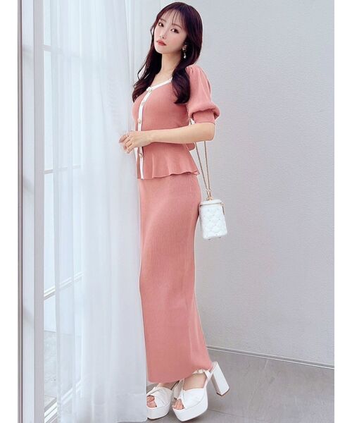 RESEXXY（リゼクシー）の「リブニットペンシルスカート【セットアップ着用可能】（スカート・レディース・オレンジ/ブルー/ブラック・FREE）」の6枚目の写真