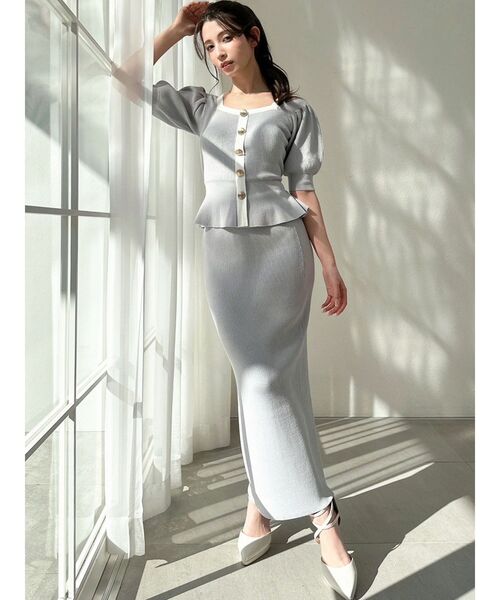 RESEXXY（リゼクシー）の「リブニットペンシルスカート【セットアップ着用可能】（スカート・レディース・オレンジ/ブルー/ブラック・FREE）」の7枚目の写真