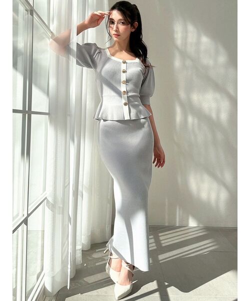 RESEXXY（リゼクシー）の「リブニットペンシルスカート【セットアップ着用可能】（スカート・レディース・オレンジ/ブルー/ブラック・FREE）」の9枚目の写真