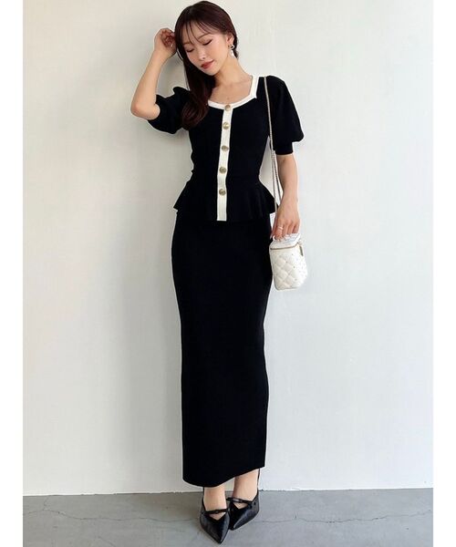 RESEXXY（リゼクシー）の「リブニットペンシルスカート【セットアップ着用可能】（スカート・レディース・オレンジ/ブルー/ブラック・FREE）」の11枚目の写真