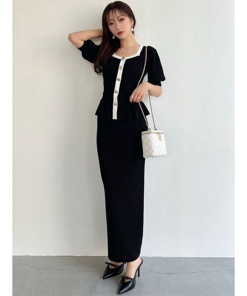 RESEXXY（リゼクシー）の「リブニットペンシルスカート【セットアップ着用可能】（スカート・レディース・オレンジ/ブルー/ブラック・FREE）」の12枚目の写真