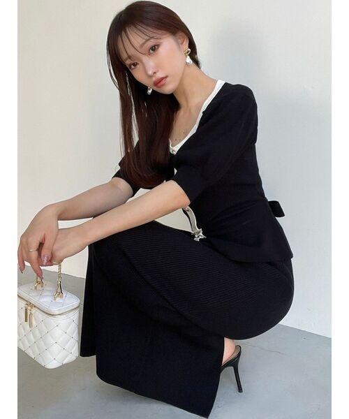 RESEXXY（リゼクシー）の「リブニットペンシルスカート【セットアップ着用可能】（スカート・レディース・オレンジ/ブルー/ブラック・FREE）」の13枚目の写真