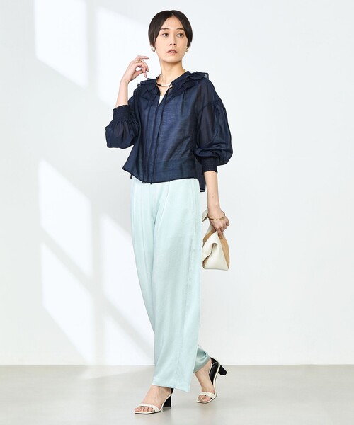 ノーリーズ　ラッフル衿とろみブラウス NOLLEY'S｜【追加】(CLASSY5月号掲載)ラッフル衿とろみブラウス