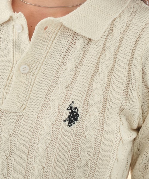 U.S. POLO ASSN.（ユーエスポロアッスン）の「∴WEGO/U.S. POLO ASSN.別注コンパクトサマーニットポロシャツ（ポロシャツ・レディース・アイボリー/ホワイト系その他5/グレー・FREE）」の13枚目の写真