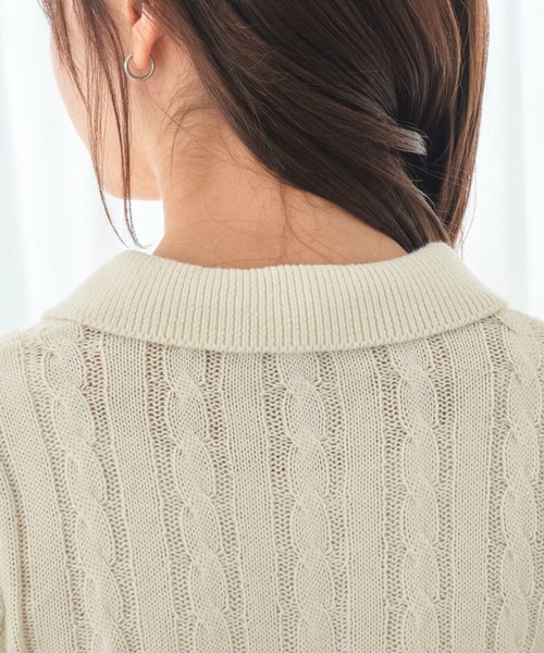 U.S. POLO ASSN.（ユーエスポロアッスン）の「∴WEGO/U.S. POLO ASSN.別注コンパクトサマーニットポロシャツ（ポロシャツ・レディース・アイボリー/ホワイト系その他5/グレー・FREE）」の16枚目の写真