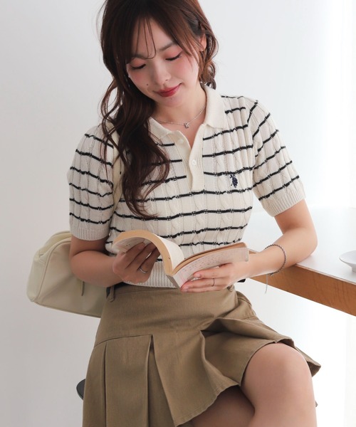 U.S. POLO ASSN.(ユーエスポロアッスン)の「∴WEGO/【26年春夏 待望の再入荷☆】U.S. POLO ASSN.別注コンパクトサマーニットポロシャツ(ポロシャツ・レディース・アイボリー/ホワイト系その他5/グレー・FREE)」の17枚目の写真