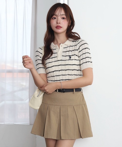 U.S. POLO ASSN.(ユーエスポロアッスン)の「∴WEGO/【26年春夏 待望の再入荷☆】U.S. POLO ASSN.別注コンパクトサマーニットポロシャツ(ポロシャツ・レディース・アイボリー/ホワイト系その他5/グレー・FREE)」の15枚目の写真