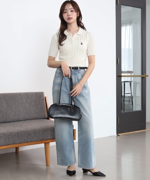 U.S. POLO ASSN.(ユーエスポロアッスン)の「∴WEGO/【26年春夏 待望の再入荷☆】U.S. POLO ASSN.別注コンパクトサマーニットポロシャツ(ポロシャツ・レディース・アイボリー/ホワイト系その他5/グレー・FREE)」の21枚目の写真