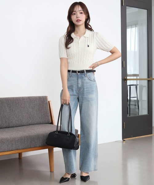 U.S. POLO ASSN.(ユーエスポロアッスン)の「∴WEGO/【26年春夏 待望の再入荷☆】U.S. POLO ASSN.別注コンパクトサマーニットポロシャツ(ポロシャツ・レディース・アイボリー/ホワイト系その他5/グレー・FREE)」の20枚目の写真
