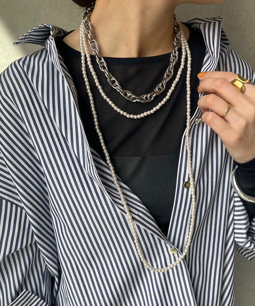 DouDou(ドゥドゥ)の「パールロングネックレス(ネックレス・レディース・オフホワイト・FREE)」の1枚目の写真