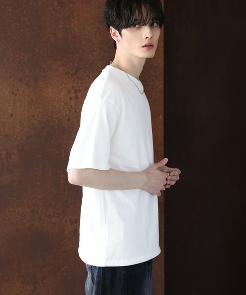 ASTRONOMY（アストロノミー）の「Buyer's Select/【接触冷感・吸水速乾・UVカット】ドローストリング半袖Ｔシャツ（Tシャツ/カットソー・メンズ・スミクロ/サックスブルー系/グレイッシュベージュ/オフホワイト/グレー・M/L/LL）」の8枚目の写真