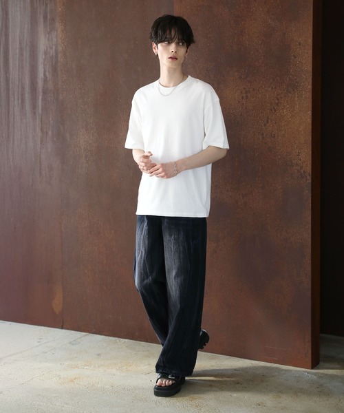 ASTRONOMY（アストロノミー）の「Buyer's Select/【接触冷感・吸水速乾・UVカット】ドローストリング半袖Ｔシャツ（Tシャツ/カットソー・メンズ・スミクロ/サックスブルー系/グレイッシュベージュ/オフホワイト/グレー・M/L/LL）」の9枚目の写真