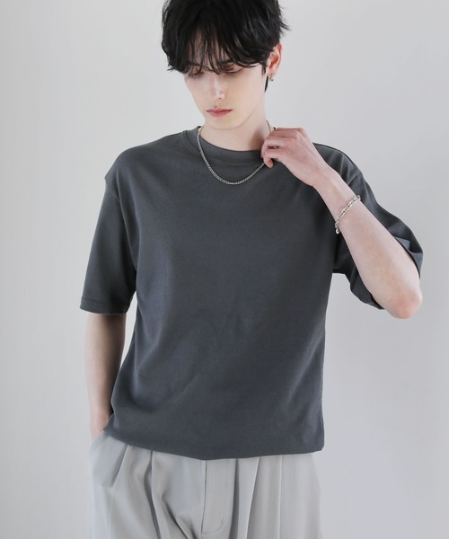ASTRONOMY（アストロノミー）の「Buyer's Select/【接触冷感・吸水速乾・UVカット】ドローストリング半袖Ｔシャツ（Tシャツ/カットソー・メンズ・スミクロ/サックスブルー系/グレイッシュベージュ/オフホワイト/グレー・M/L/LL）」の11枚目の写真