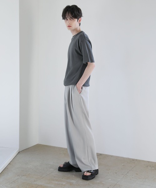 ASTRONOMY（アストロノミー）の「Buyer's Select/【接触冷感・吸水速乾・UVカット】ドローストリング半袖Ｔシャツ（Tシャツ/カットソー・メンズ・スミクロ/サックスブルー系/グレイッシュベージュ/オフホワイト/グレー・M/L/LL）」の14枚目の写真