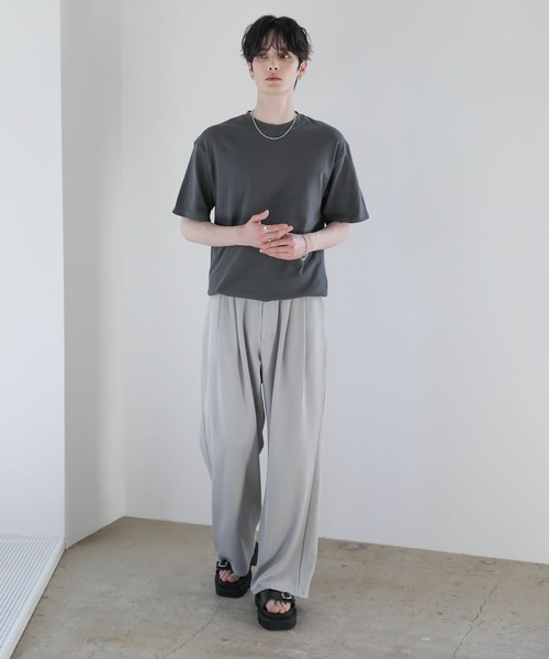ASTRONOMY（アストロノミー）の「Buyer's Select/【接触冷感・吸水速乾・UVカット】ドローストリング半袖Ｔシャツ（Tシャツ/カットソー・メンズ・スミクロ/サックスブルー系/グレイッシュベージュ/オフホワイト/グレー・M/L/LL）」の15枚目の写真
