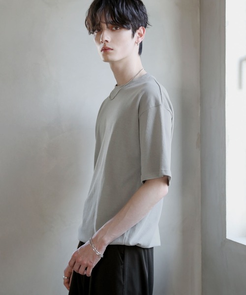 ASTRONOMY（アストロノミー）の「Buyer's Select/【接触冷感・吸水速乾・UVカット】ドローストリング半袖Ｔシャツ（Tシャツ/カットソー・メンズ・スミクロ/サックスブルー系/グレイッシュベージュ/オフホワイト/グレー・M/L/LL）」の18枚目の写真