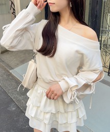 INGNI | 袖リボンオフショルショートスウェットトップス(スウェット)