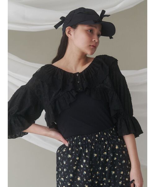 merry jenny（メリージェニー）の「スカラップfrillボレロ（カーディガン/ボレロ・レディース・アイボリー/ブラック/オフホワイト・FREE）」の11枚目の写真