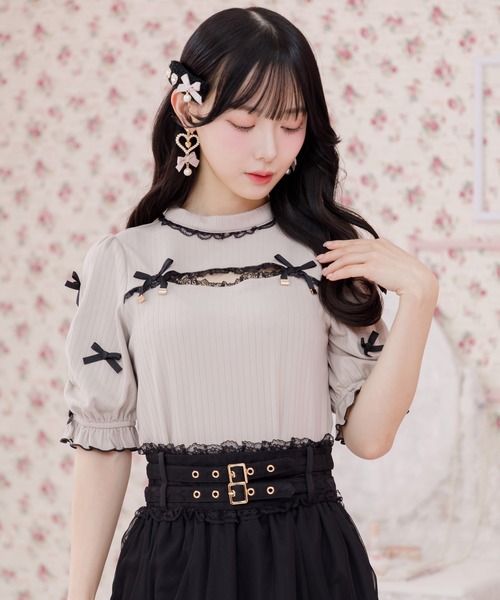 ROJITA(ロジータ)の「デコルテ開きリボンテレコトップス(Tシャツ/カットソー・レディース・ホワイト/ブラック/ベージュ・FREE)」の20枚目の写真