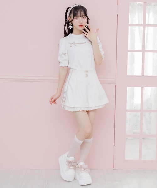 ROJITA(ロジータ)の「デコルテ開きリボンテレコトップス(Tシャツ/カットソー・レディース・ホワイト/ブラック/ベージュ・FREE)」の4枚目の写真