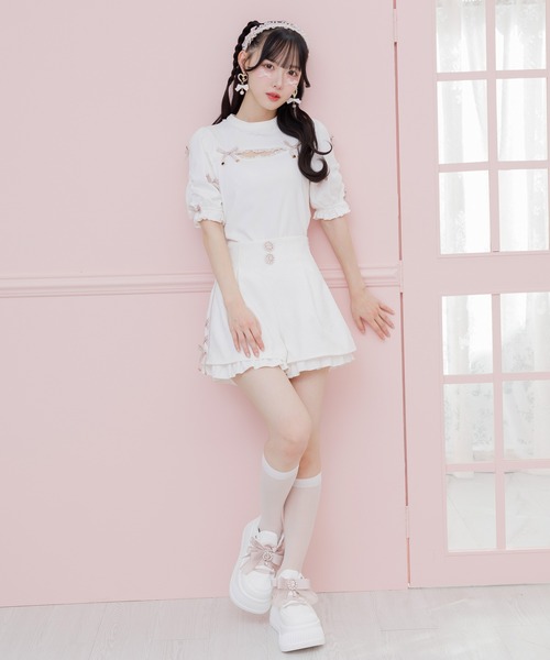 ROJITA(ロジータ)の「デコルテ開きリボンテレコトップス(Tシャツ/カットソー・レディース・ホワイト/ブラック/ベージュ・FREE)」の6枚目の写真