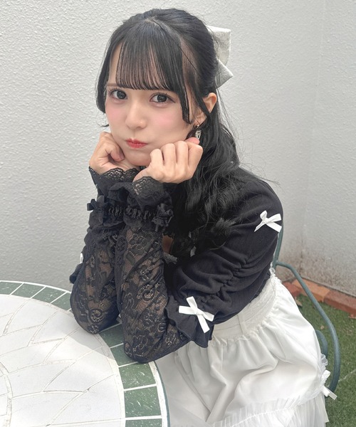 ROJITA(ロジータ)の「デコルテ開きリボンテレコトップス(Tシャツ/カットソー・レディース・ホワイト/ブラック/ベージュ・FREE)」の13枚目の写真
