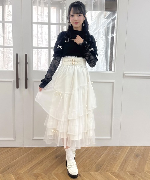 ROJITA(ロジータ)の「デコルテ開きリボンテレコトップス(Tシャツ/カットソー・レディース・ホワイト/ブラック/ベージュ・FREE)」の15枚目の写真