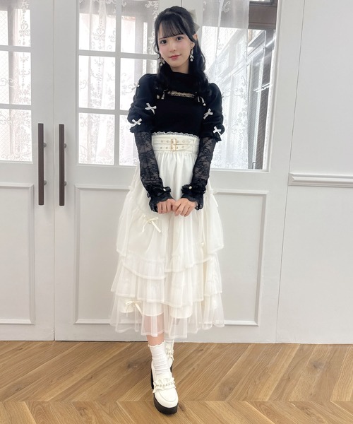 ROJITA(ロジータ)の「デコルテ開きリボンテレコトップス(Tシャツ/カットソー・レディース・ホワイト/ブラック/ベージュ・FREE)」の16枚目の写真