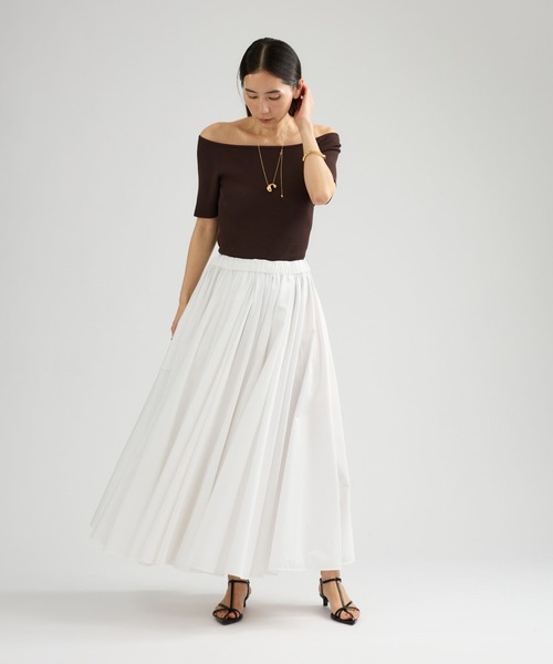 Chaos（カオス）の「Chaos(カオス)/◇NICENICE MOMENT◇オープンショルダーハーフスリーブニットトップス（Tシャツ/カットソー・レディース・チャコールグレー/ブラック/ボルドー/ブラウン・S/A-C/S）」の9枚目の写真