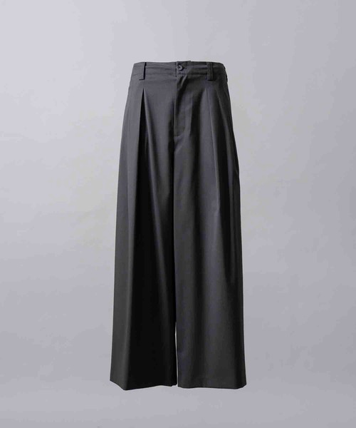 MAISON SPECIAL（メゾンスペシャル）の「《UNISEX》Wool Mix Prime Wide Smooth Baggy Pants/ウールミックスプライムワイドスムースバギーパンツ【MAISON SPECIAL/メゾンスペシャル】（スラックス・メンズ・グレイッシュベージュ/ネイビー/ブラウン/ダークブラック/ブラック・2/0/1）」の14枚目の写真