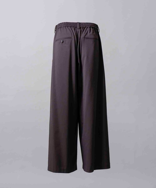 MAISON SPECIAL（メゾンスペシャル）の「《UNISEX》Wool Mix Prime Wide Smooth Baggy Pants/ウールミックスプライムワイドスムースバギーパンツ【MAISON SPECIAL/メゾンスペシャル】（スラックス・メンズ・グレイッシュベージュ/ネイビー/ブラウン/ダークブラック/ブラック・2/0/1）」の10枚目の写真