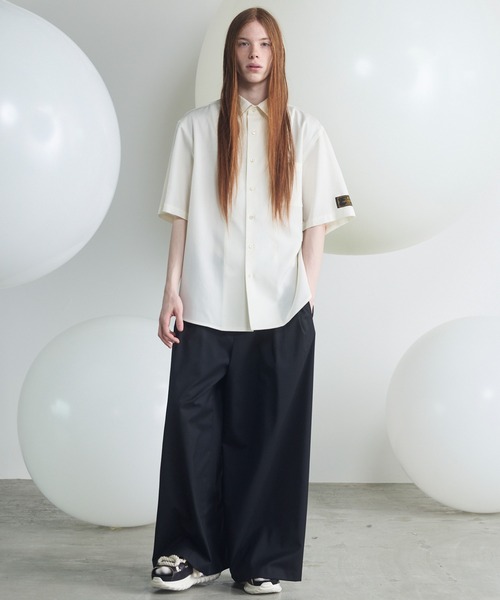 MAISON SPECIAL(メゾンスペシャル)の「《UNISEX》NISHIKAWA KEORI Wool Mix Gabardine Prime Wide Pants/NISHIKAWA KEORIウールミックスギャバジンプライムワイドスムースパンツ【MAISON SPECIAL/メゾンスペシャル】■セットアップ対応■(スラックス・メンズ・グレイッシュベージュ/ネイビー/ブラウン/ダークブラック/ブラック・2/0/1)」の14枚目の写真