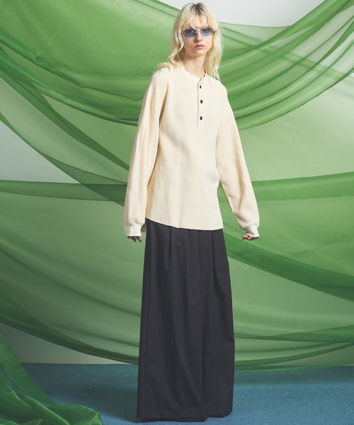 MAISON SPECIAL(メゾンスペシャル)の「《UNISEX》NISHIKAWA KEORI Wool Mix Gabardine Prime Wide Pants/NISHIKAWA KEORIウールミックスギャバジンプライムワイドスムースパンツ【MAISON SPECIAL/メゾンスペシャル】■セットアップ対応■(スラックス・メンズ・グレイッシュベージュ/ネイビー/ブラウン/ダークブラック/ブラック・2/0/1)」の17枚目の写真