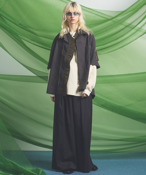 MAISON SPECIAL(メゾンスペシャル)の「《UNISEX》NISHIKAWA KEORI Wool Mix Gabardine Prime Wide Pants/NISHIKAWA KEORIウールミックスギャバジンプライムワイドスムースパンツ【MAISON SPECIAL/メゾンスペシャル】■セットアップ対応■(スラックス・メンズ・グレイッシュベージュ/ネイビー/ブラウン/ダークブラック/ブラック・2/0/1)」の18枚目の写真
