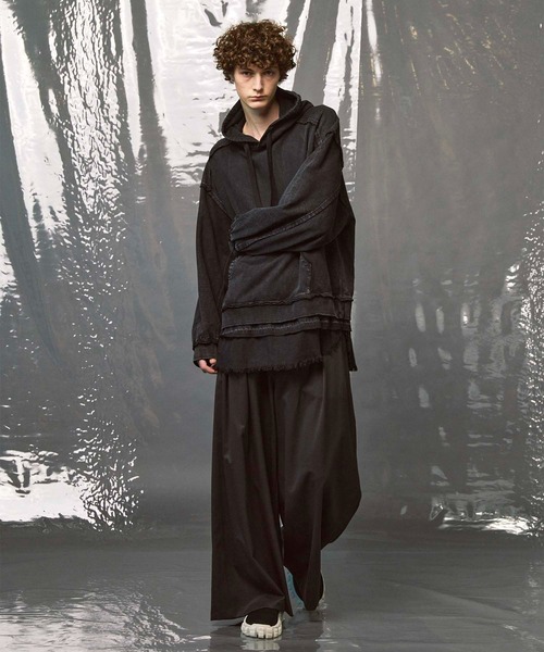 MAISON SPECIAL（メゾンスペシャル）の「《UNISEX》Wool Mix Prime Wide Smooth Baggy Pants/ウールミックスプライムワイドスムースバギーパンツ【MAISON SPECIAL/メゾンスペシャル】（スラックス・メンズ・グレイッシュベージュ/ネイビー/ブラウン/ダークブラック/ブラック・2/0/1）」の20枚目の写真