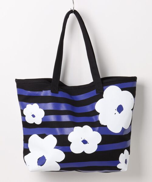 tsumori chisato CARRY(ツモリチサトキャリー)の「トートバッグ ツモリチサト フラワーボーダー(トートバッグ・レディース・ブラック/グリーン/レッド・FREE)」の4枚目の写真