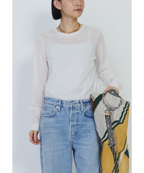 1er Arrondissement(プルミエアロンディスモン)の「シアーロングスリーブTシャツ(Tシャツ/カットソー・レディース・オフホワイト/ブラック系その他3・FREE)」の1枚目の写真