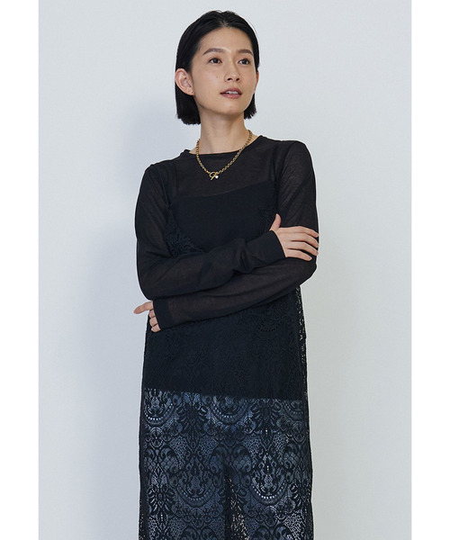 1er Arrondissement(プルミエアロンディスモン)の「シアーロングスリーブTシャツ(Tシャツ/カットソー・レディース・オフホワイト/ブラック系その他3・FREE)」の2枚目の写真