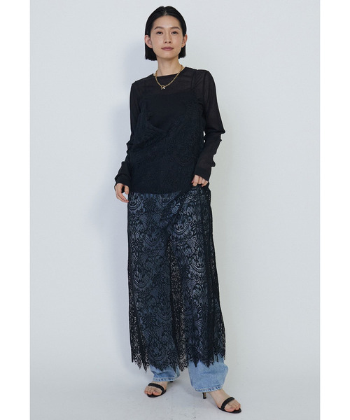 1er Arrondissement(プルミエアロンディスモン)の「シアーロングスリーブTシャツ(Tシャツ/カットソー・レディース・オフホワイト/ブラック系その他3・FREE)」の5枚目の写真