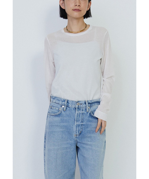 1er Arrondissement(プルミエアロンディスモン)の「シアーロングスリーブTシャツ(Tシャツ/カットソー・レディース・オフホワイト/ブラック系その他3・FREE)」の12枚目の写真