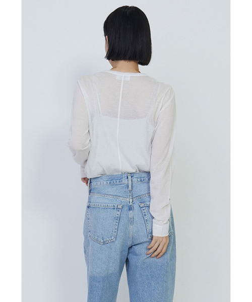 1er Arrondissement(プルミエアロンディスモン)の「シアーロングスリーブTシャツ(Tシャツ/カットソー・レディース・オフホワイト/ブラック系その他3・FREE)」の13枚目の写真
