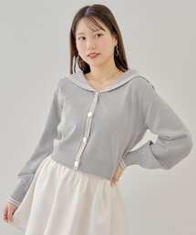 セーラーカラーニットカーディガン