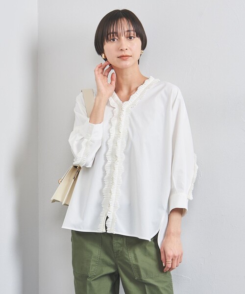 UNITED ARROWS フリル付きホワイトシャツ