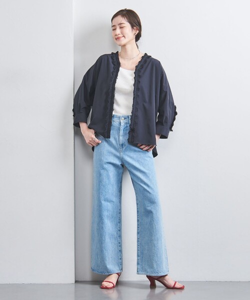 25SS 2.4万 ユナイテッドアローズトウキョウ タックフリルVネックシャツ セール】タック フリルVネック シャツ（シャツ/ブラウス