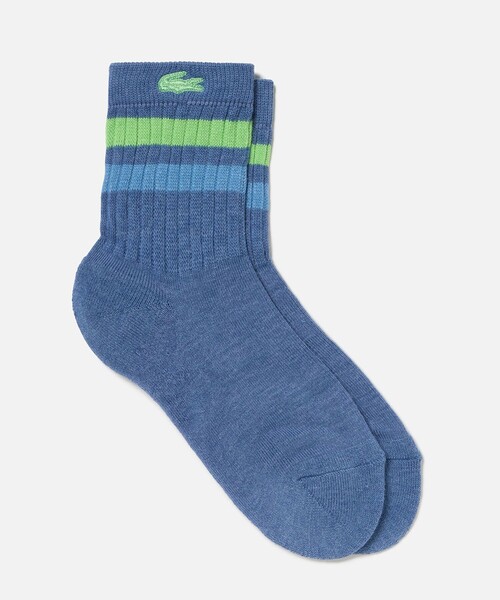 LACOSTE（ラコステ）の「ラインドアメリブウィメンズショートソックス（ソックス/靴下・レディース・グレー/ブルー/ブラック/ホワイト×ブラック/ホワイト×グリーン/アイボリー・24.0cm）」の6枚目の写真